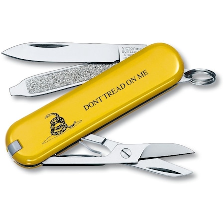 Swiss Army Brands Victorinox 53076 Classic Sd - Gadsden Flag Yellow DonT Tread On Me 58Mm VIC-0.6221R9-X16
